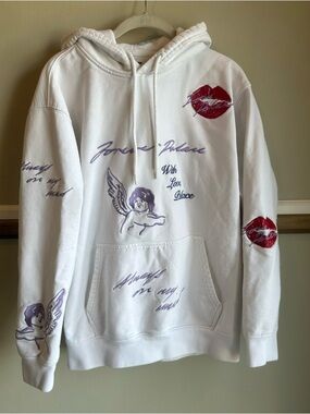 Palace Skateboard White Embroidered Love Letter Hoodie Sweatshirt​